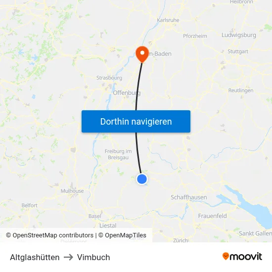 Altglashütten to Vimbuch map