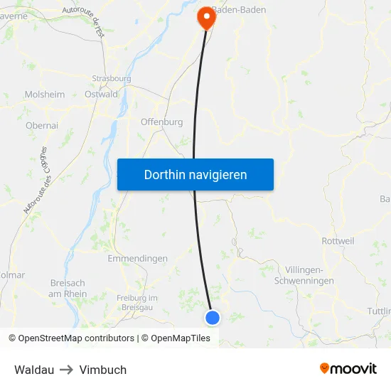 Waldau to Vimbuch map