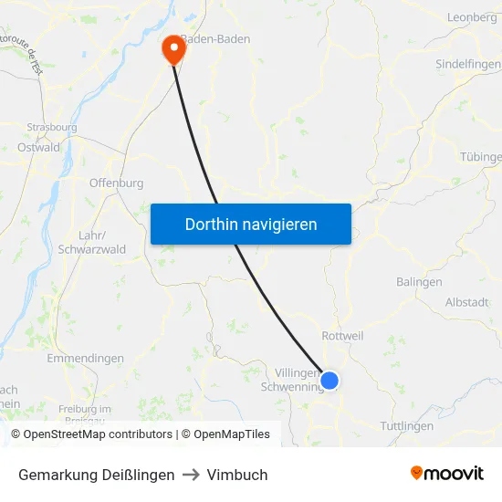 Gemarkung Deißlingen to Vimbuch map