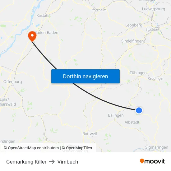 Gemarkung Killer to Vimbuch map