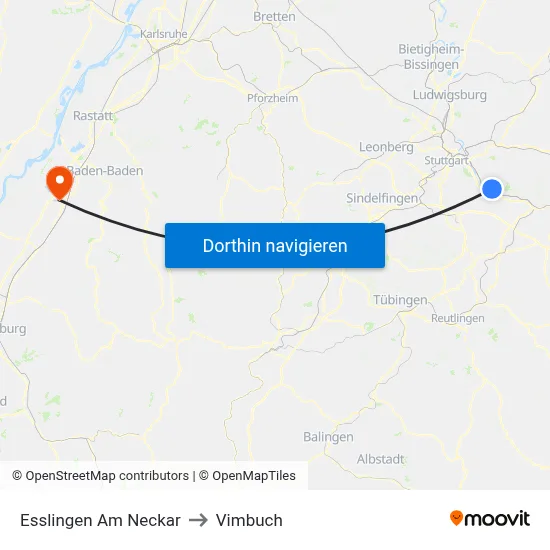 Esslingen Am Neckar to Vimbuch map