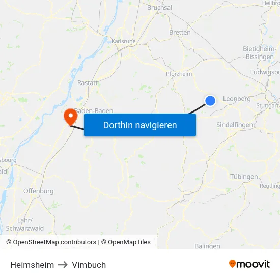 Heimsheim to Vimbuch map