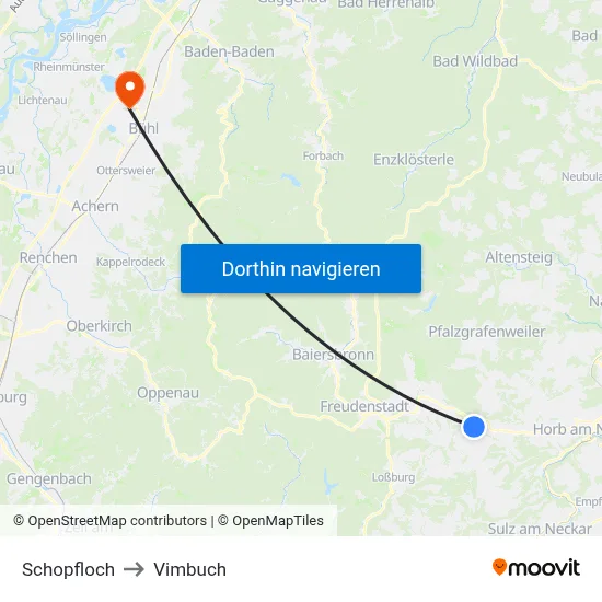 Schopfloch to Vimbuch map