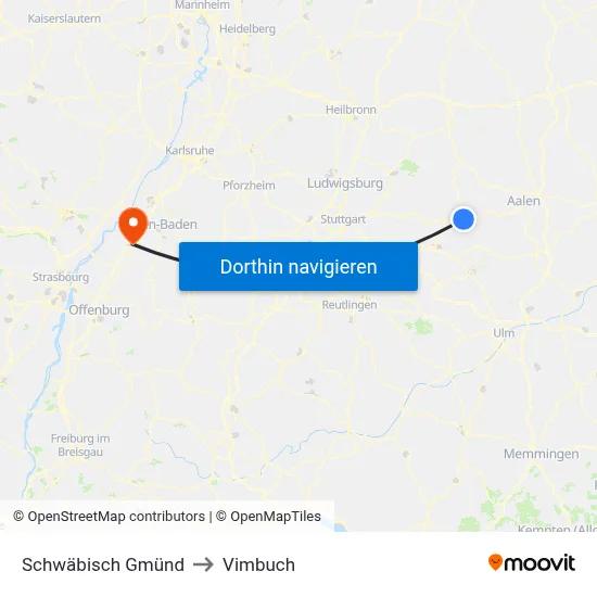 Schwäbisch Gmünd to Vimbuch map