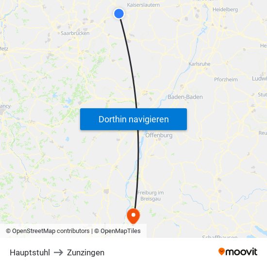 Hauptstuhl to Zunzingen map