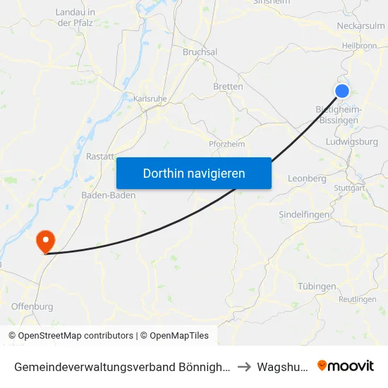 Gemeindeverwaltungsverband Bönnigheim to Wagshurst map