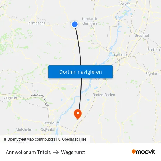 Annweiler am Trifels to Wagshurst map