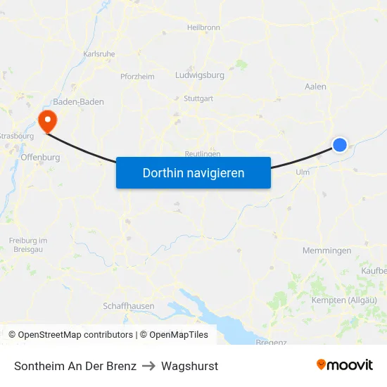 Sontheim An Der Brenz to Wagshurst map