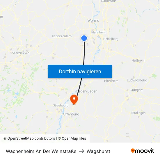 Wachenheim An Der Weinstraße to Wagshurst map
