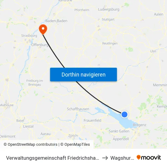 Verwaltungsgemeinschaft Friedrichshafen to Wagshurst map