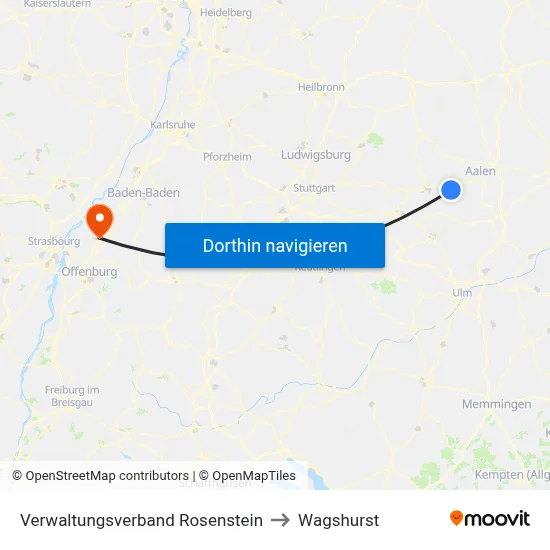 Verwaltungsverband Rosenstein to Wagshurst map