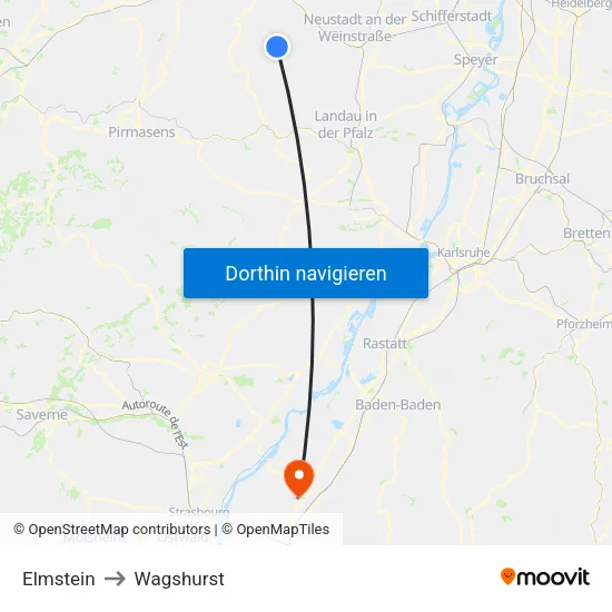 Elmstein to Wagshurst map