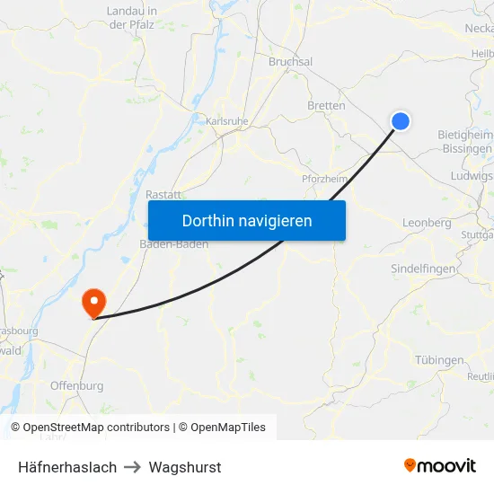 Häfnerhaslach to Wagshurst map