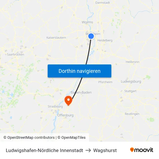 Ludwigshafen-Nördliche Innenstadt to Wagshurst map