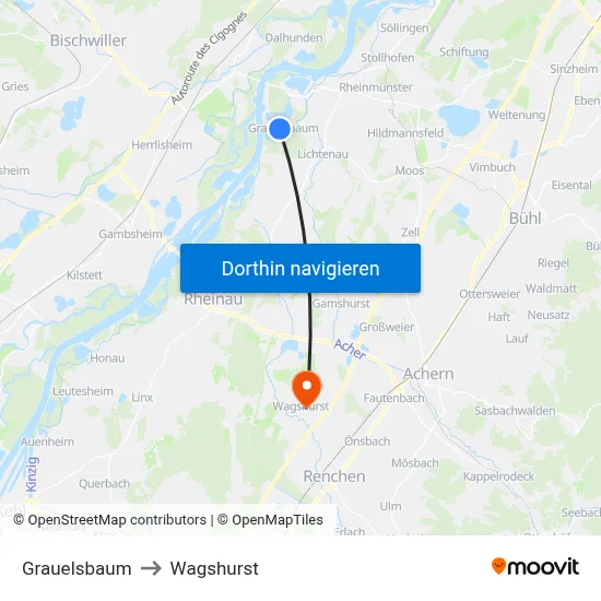 Grauelsbaum to Wagshurst map