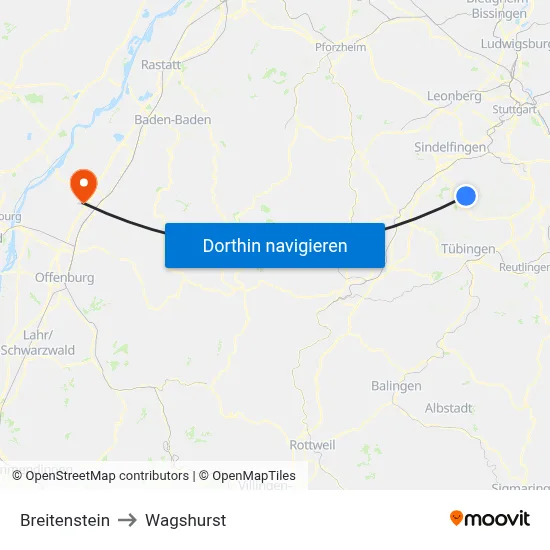 Breitenstein to Wagshurst map