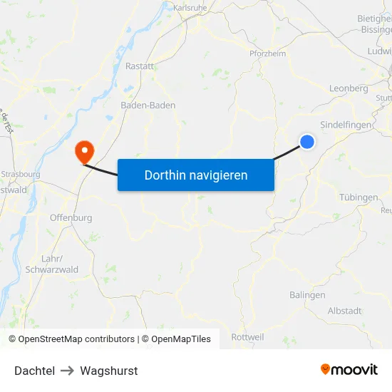 Dachtel to Wagshurst map