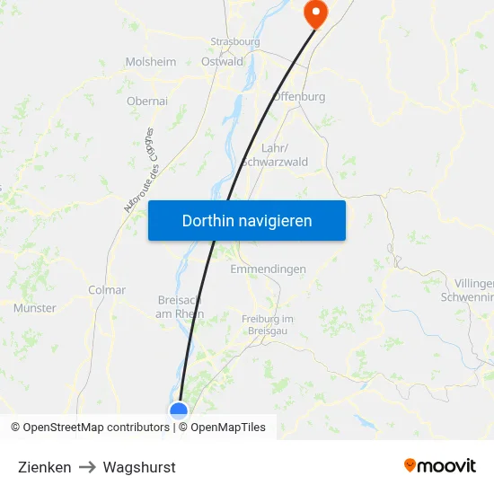 Zienken to Wagshurst map