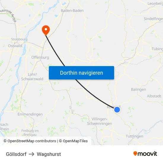 Göllsdorf to Wagshurst map