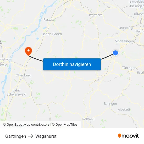 Gärtringen to Wagshurst map