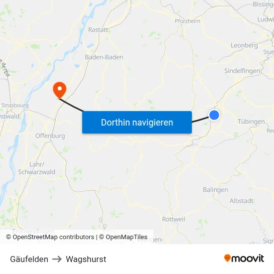 Gäufelden to Wagshurst map