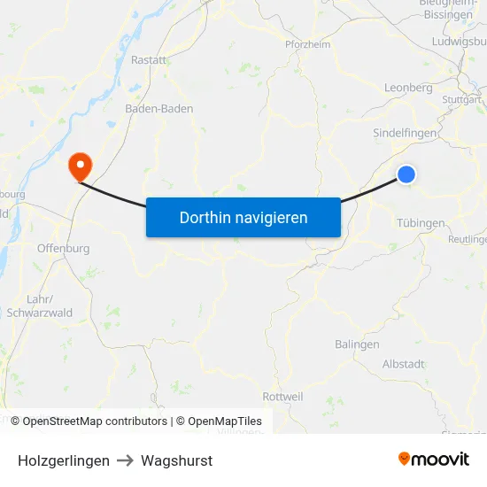 Holzgerlingen to Wagshurst map