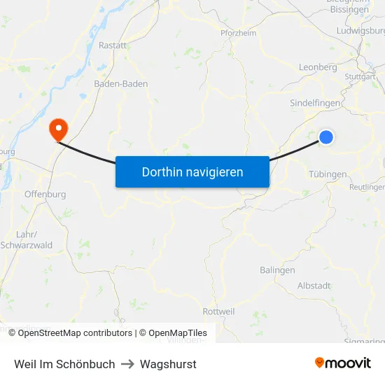 Weil Im Schönbuch to Wagshurst map