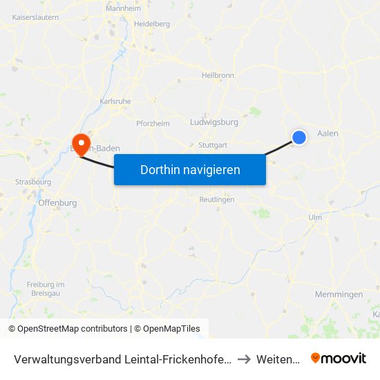 Verwaltungsverband Leintal-Frickenhofer Höhe to Weitenung map