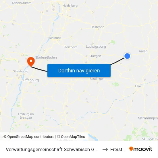 Verwaltungsgemeinschaft Schwäbisch Gmünd to Freistett map