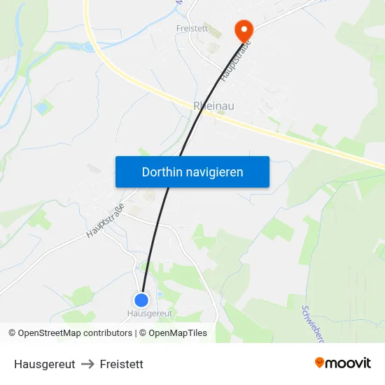 Hausgereut to Freistett map