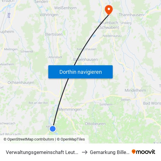 Verwaltungsgemeinschaft Leutkirch Im Allgäu to Gemarkung Billenhausen map