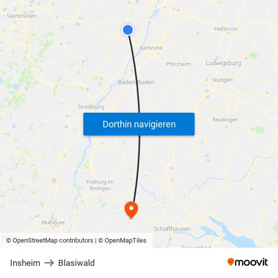 Insheim to Blasiwald map