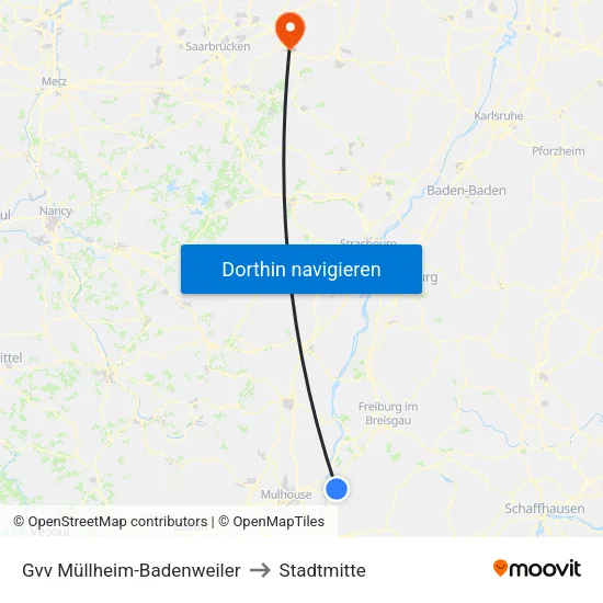Gvv Müllheim-Badenweiler to Stadtmitte map