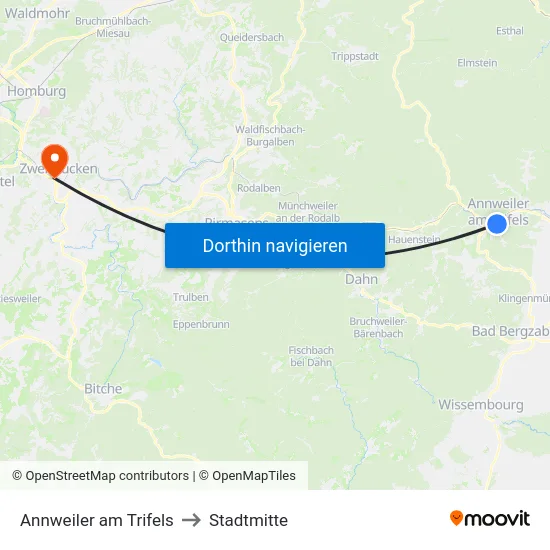 Annweiler am Trifels to Stadtmitte map