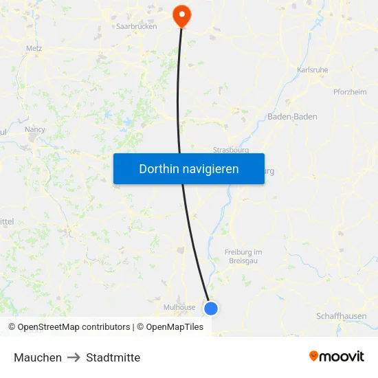 Mauchen to Stadtmitte map