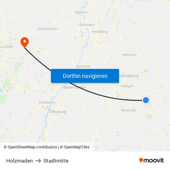 Holzmaden to Stadtmitte map