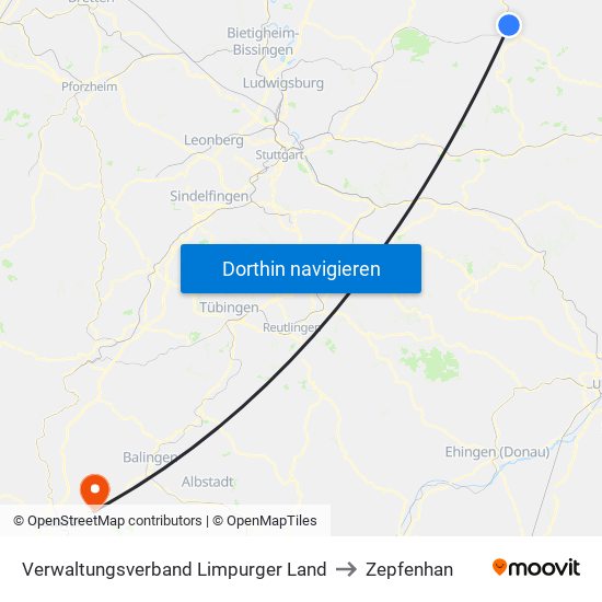 Verwaltungsverband Limpurger Land to Zepfenhan map
