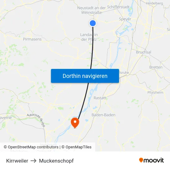 Kirrweiler to Muckenschopf map