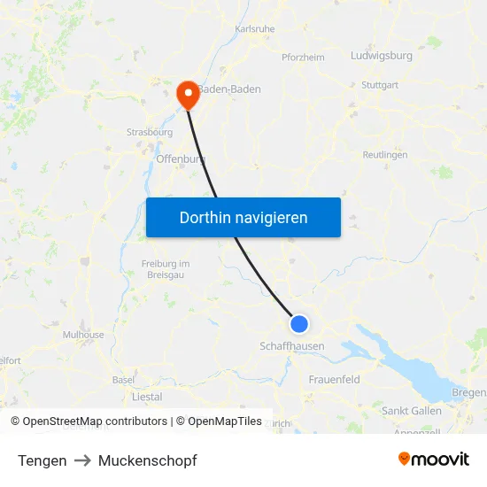 Tengen to Muckenschopf map