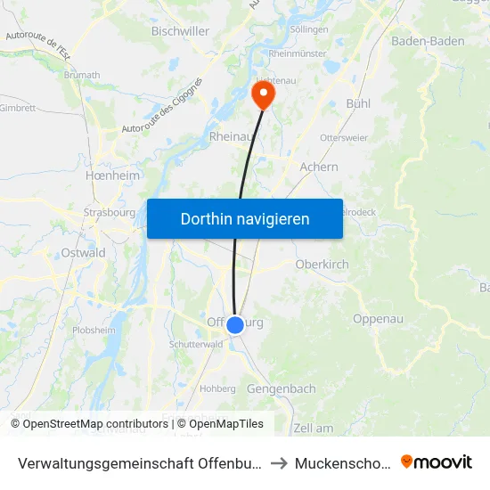 Verwaltungsgemeinschaft Offenburg to Muckenschopf map