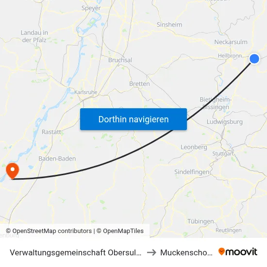 Verwaltungsgemeinschaft Obersulm to Muckenschopf map