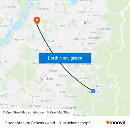 Ottenhöfen Im Schwarzwald to Muckenschopf map