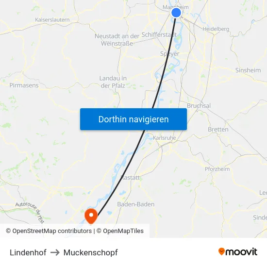 Lindenhof to Muckenschopf map