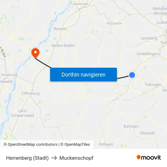 Herrenberg (Stadt) to Muckenschopf map