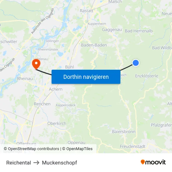 Reichental to Muckenschopf map