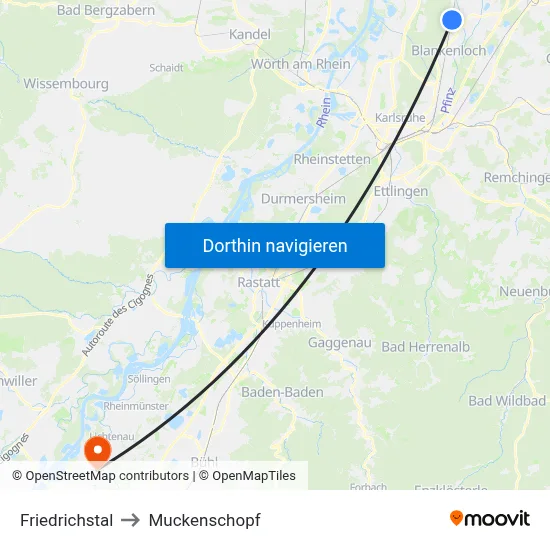 Friedrichstal to Muckenschopf map
