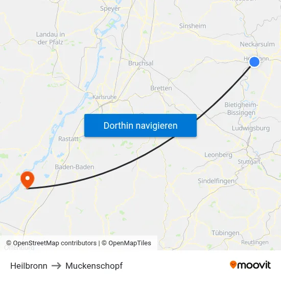 Heilbronn to Muckenschopf map