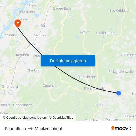 Schopfloch to Muckenschopf map