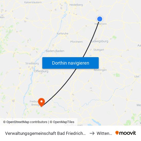 Verwaltungsgemeinschaft Bad Friedrichshall to Wittental map