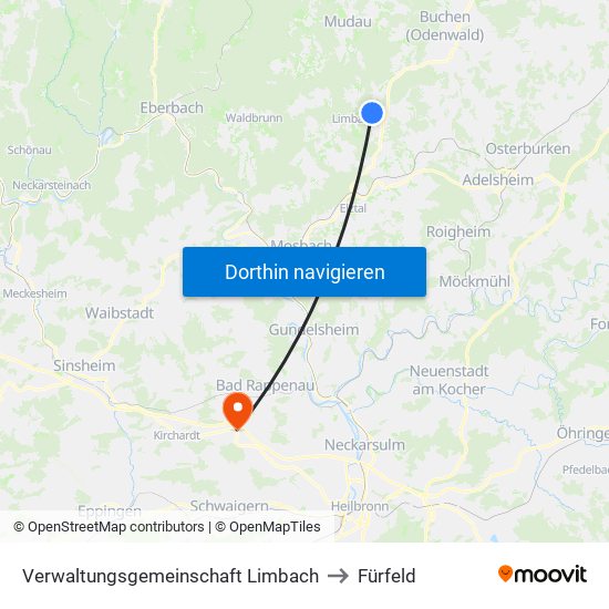 Verwaltungsgemeinschaft Limbach to Fürfeld map